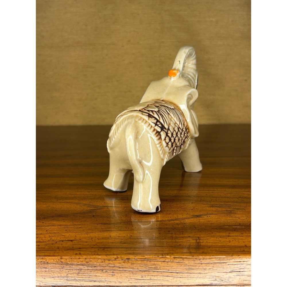 Mid Century Elephant Figurine | Trunk up Lucky Elephant - Picture 4 of 6